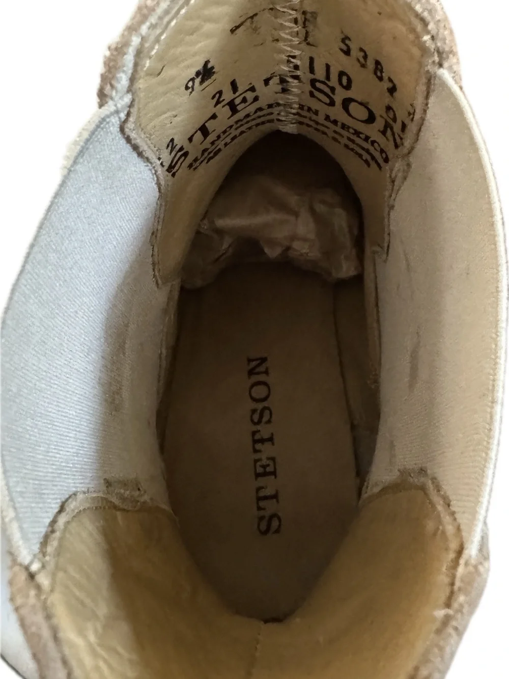 Stetson Taupe Suede Western Chelsea Ankle Boots